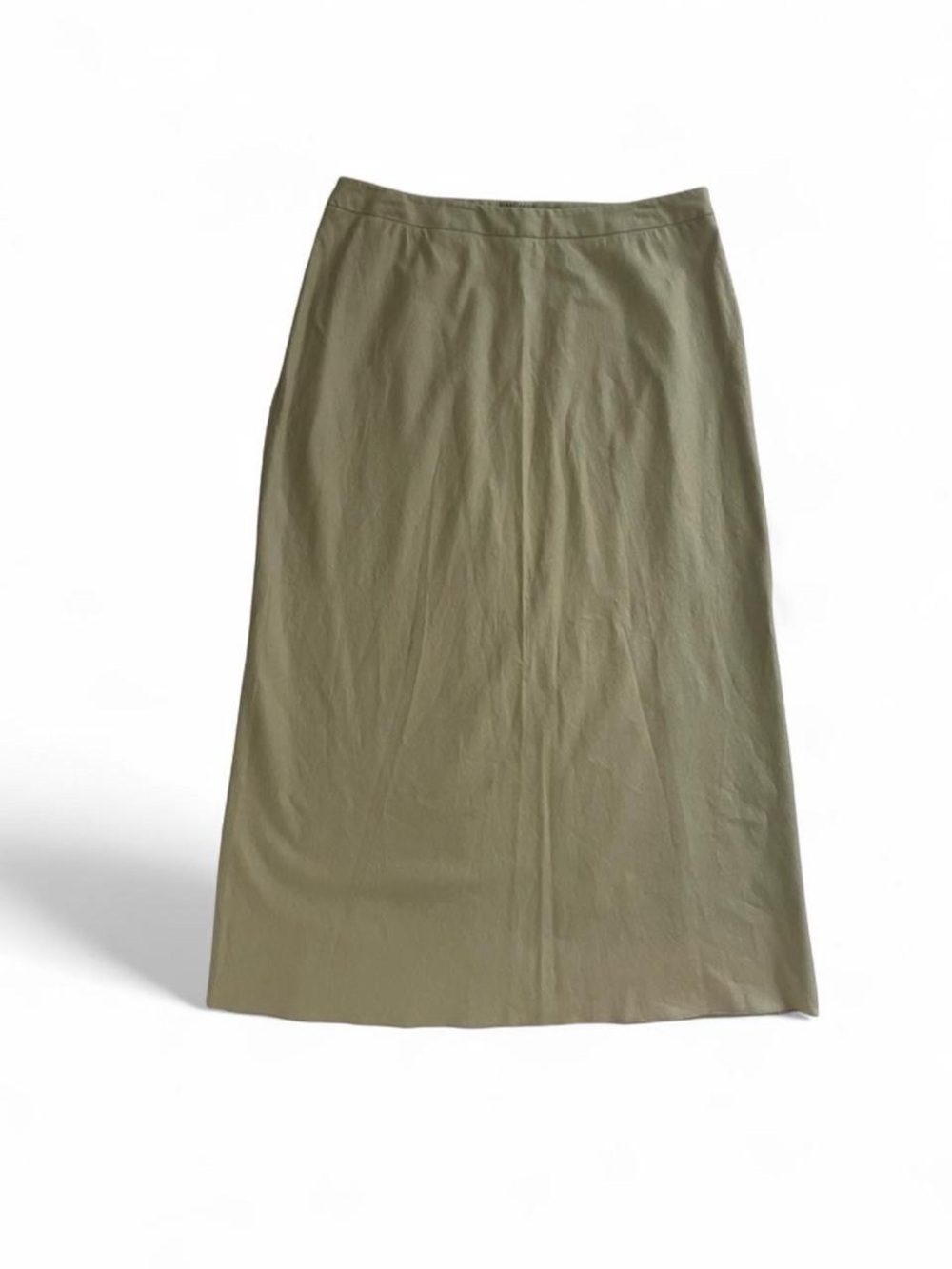 Vintage DLG Khaki Linen Blend Maxi Skirt Size 12